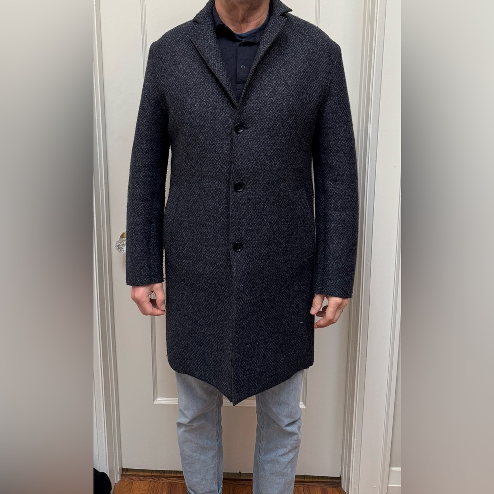 Men's Charcoal Wool Trench Coat